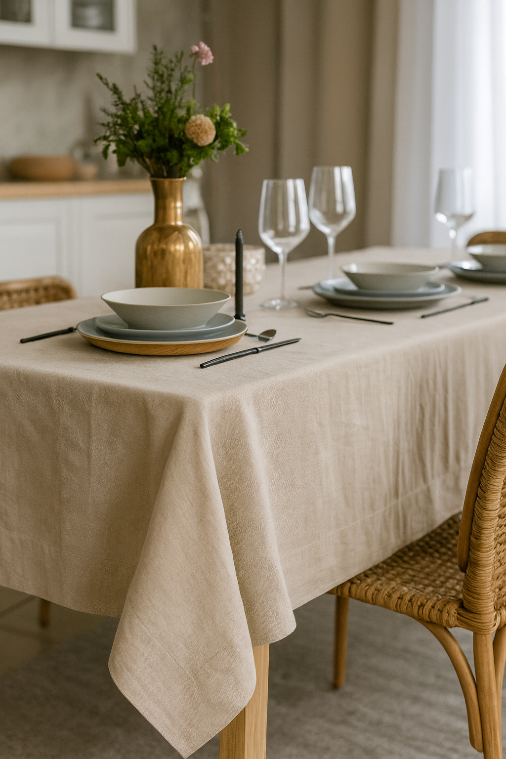 Pure Linen Tablecloth – Natural