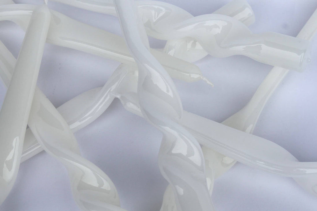 Glossy Taper Candle – Ice White