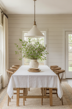 Pure Linen Tablecloth – White