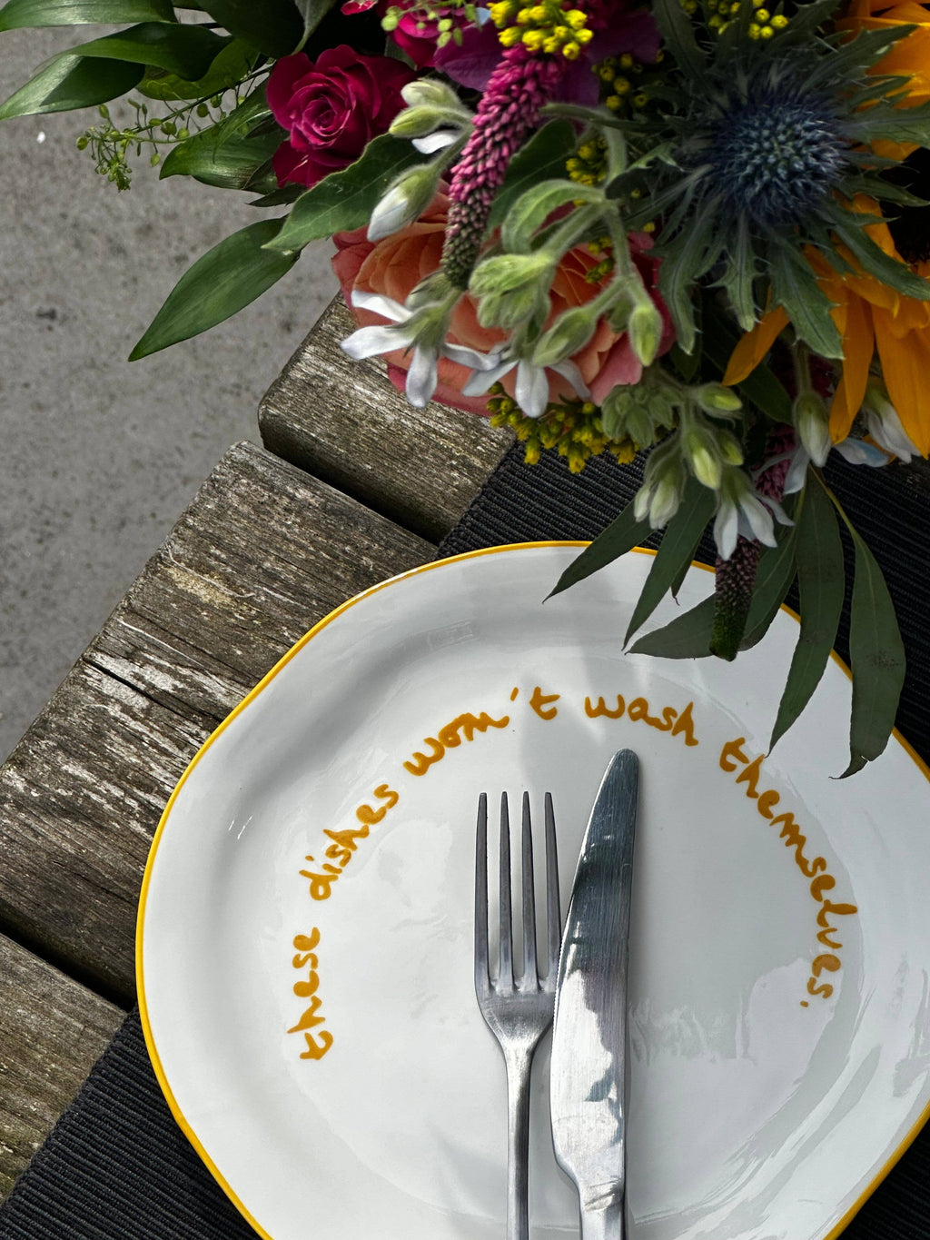 Statement Plate – ‘These Dishes Won’t Wash Themselves’