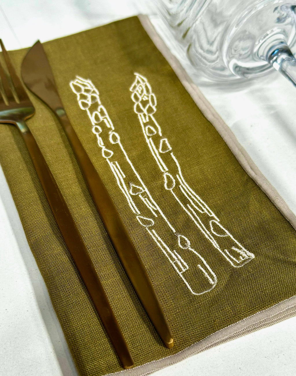 Linen Napkins – Asparagus (2 Pack)