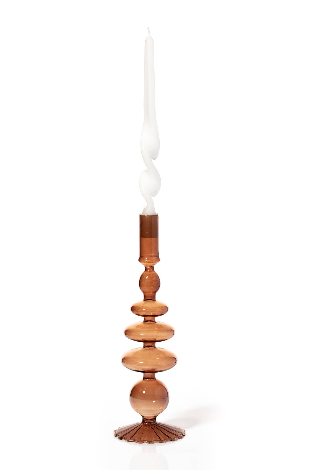 Glass Taper Holder – Champagne - Set of 2
